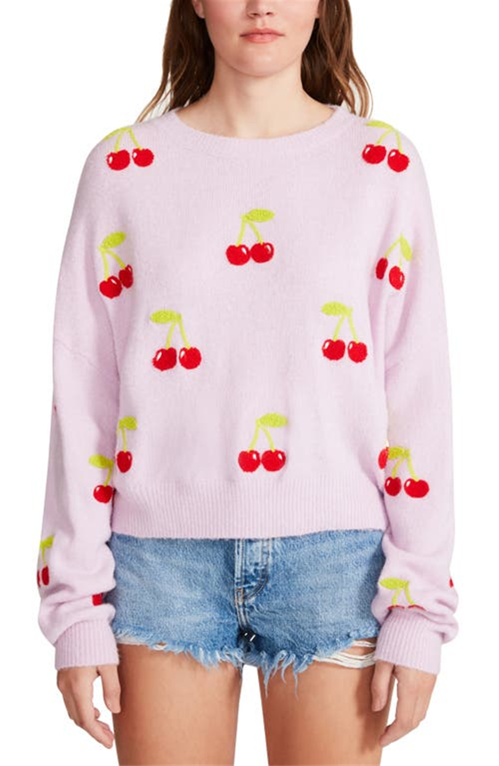 BB Dakota by Steve Madden Cherry You Up Sweater in Lavender , Size Medium Purple