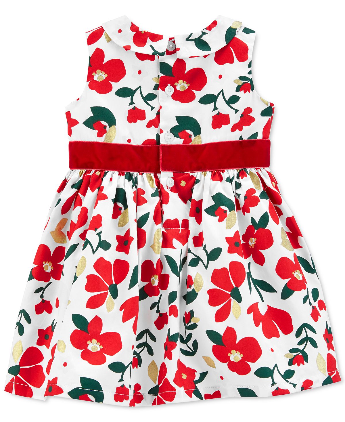 Carter's Infant Girl's Collar Diaper Cover Holiday Dress Red Size 6 MOS