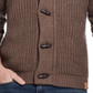 Weatherproof Vintag Men's Ribbed Cardigan With Toggles Brown Size Medium