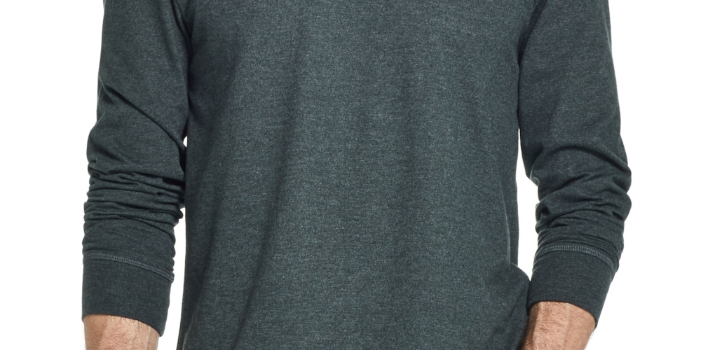 Weatherproof Vintage Men's Long Sleeve Brushed Jersey Crew Neck T-Shirt Green Size Large