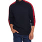 Weatherproof Vintage Men's Racing Stripe Turtleneck Sweater Black Size Large