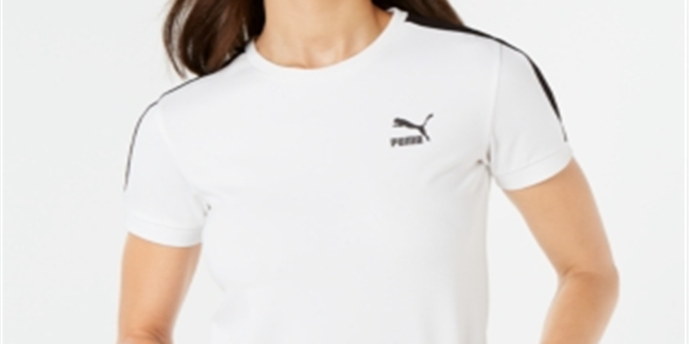 Puma Women's Classics T7 T-Shirt White Size Large