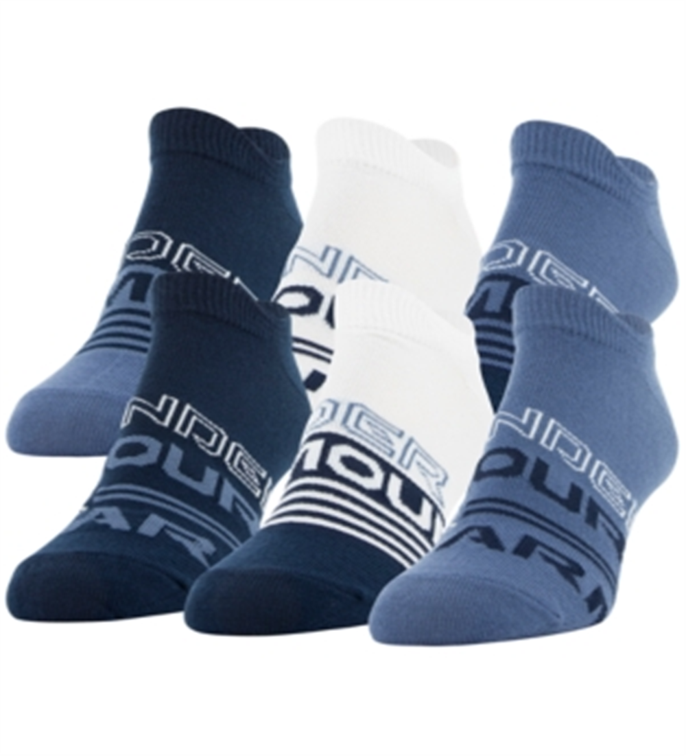 Under Armour Women's 6 Pk Essential No Show Socks Blue Size 6-9