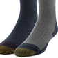 Gold Toe Men's Lodge 2 Pk Moisture Wicking Solid Crew Boot Socks Gray Size Regular