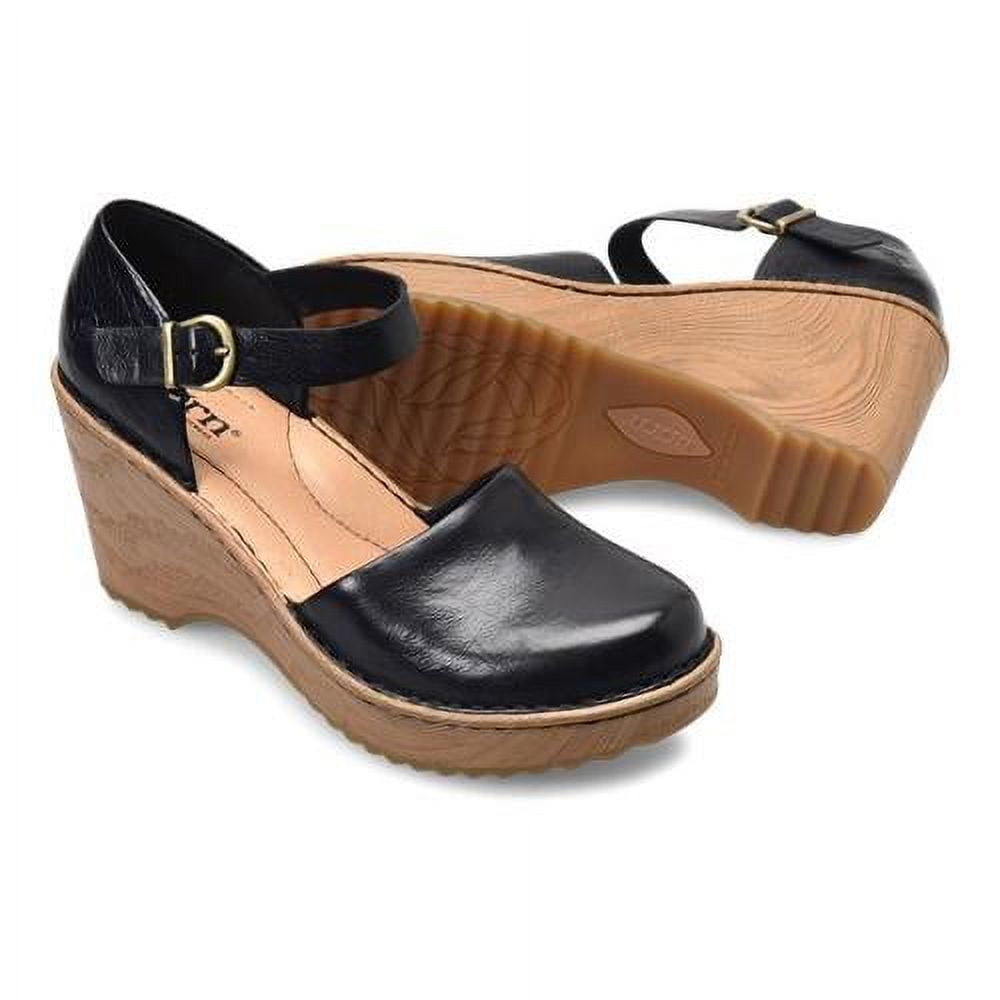 Born Women's Nellie Comfort Mary Jane Wedges Women's Shoes Black