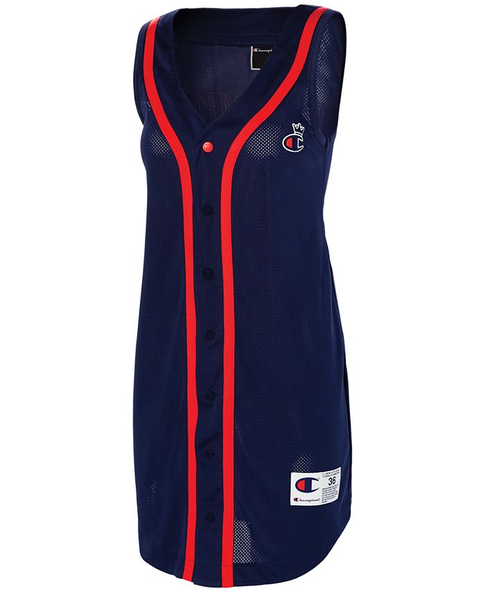 Champion Women's Life Crown Logo Baseball Dress Blue Size Large