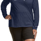 Champion Women's Long Sleeve Logo T-Shirt Blue Size 2X