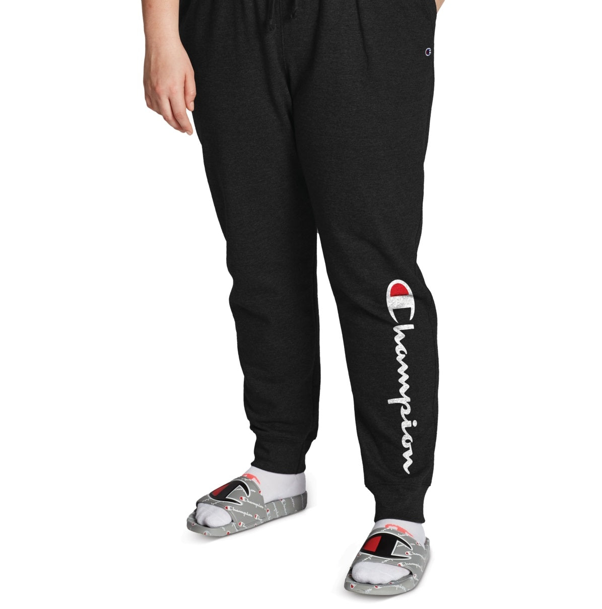 Champion Women's Powerblend Ribbed Joggers Black Size 1X