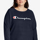 Champion Women's Powerblend Signature Graphic Sweatshirt Blue Size 2X