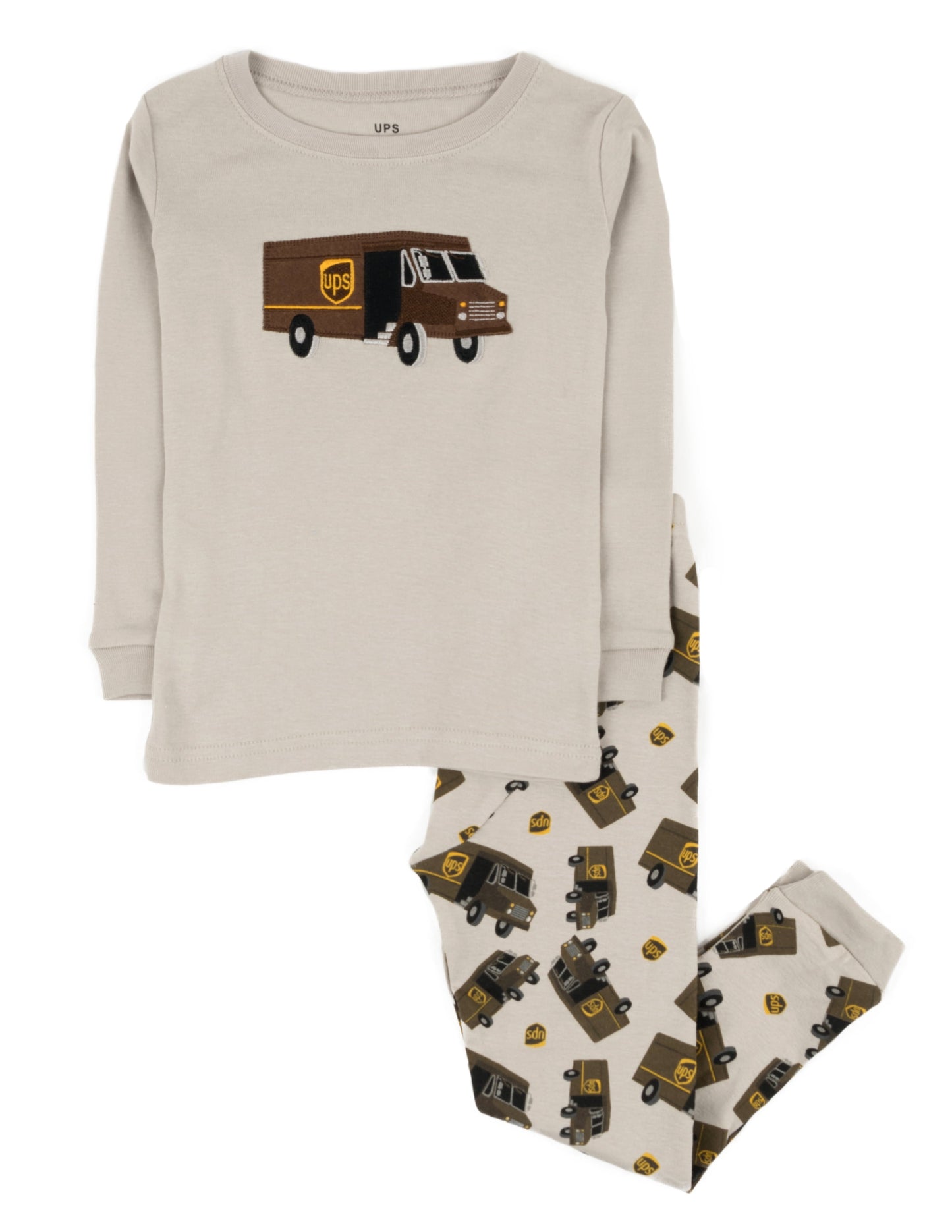 Leveret Boys Grey UPS Pajama Set 100% Cotton Size 10 Years