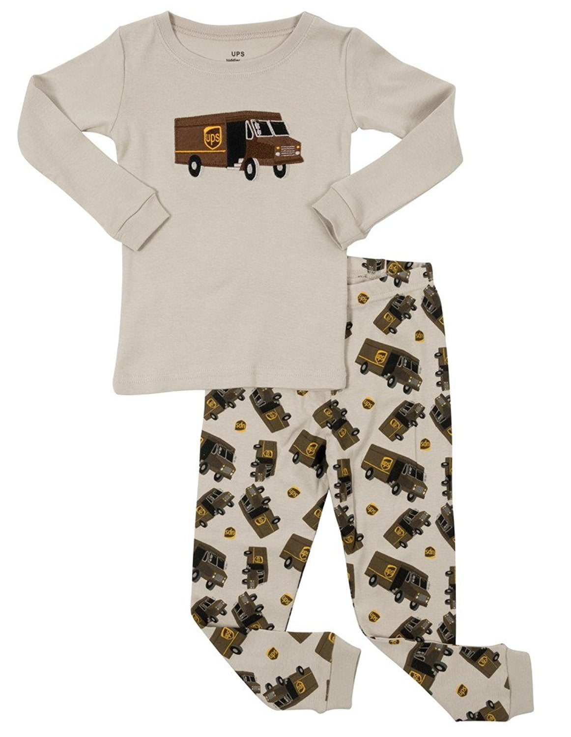 Leveret Boys Grey UPS Pajama Set 100% Cotton Size 10 Years
