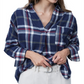 French Connection Women's Stacci Cotton Plaid Shirt Blue Size Medium