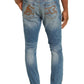 ICE CREAM Cream Ripped Slim Fit Jeans in Gelatto , Size 32 Yellow