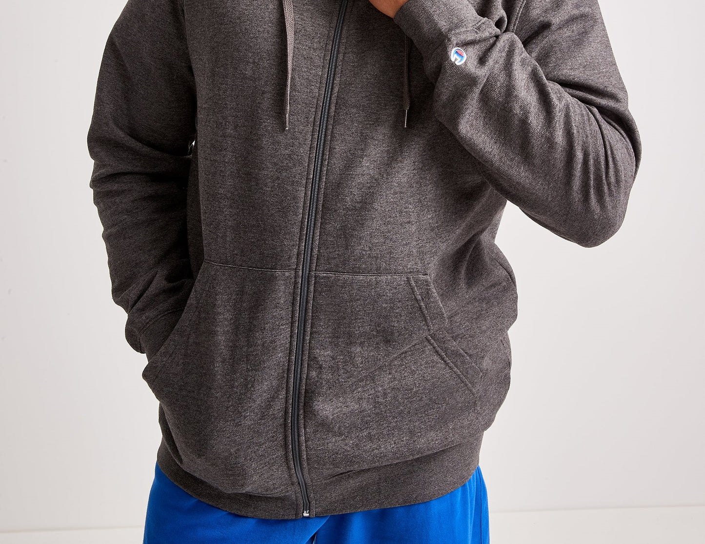 Champion Men's Big & Tall Fleece Full Zip Hoodie Gray Size XXXX-Large