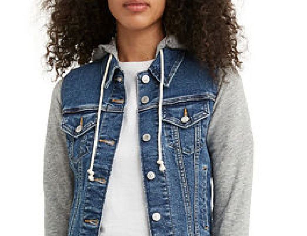 Levi's Women's Denim Hoodie Trucker Jacket Blue Size Small