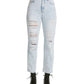 Madden Girl Junior's Ripped Dad Jeans Blue Size 26