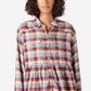 Lucky Brand Women's Plaid Western Babydoll Long Sleeve Shirt Blue