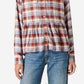 Lucky Brand Women's Plaid Western Babydoll Long Sleeve Shirt Blue