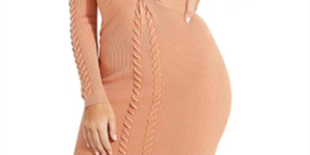 GUESS Women's Ramel Sweater Dress Beige Size Medium