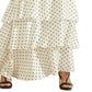 GUESS Women's Nadia Polka Dot Ruffle Maxi Skirt White Size X-Small