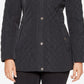 Jones New York Women's Hooded Quilted Coat Black Size XX-Small