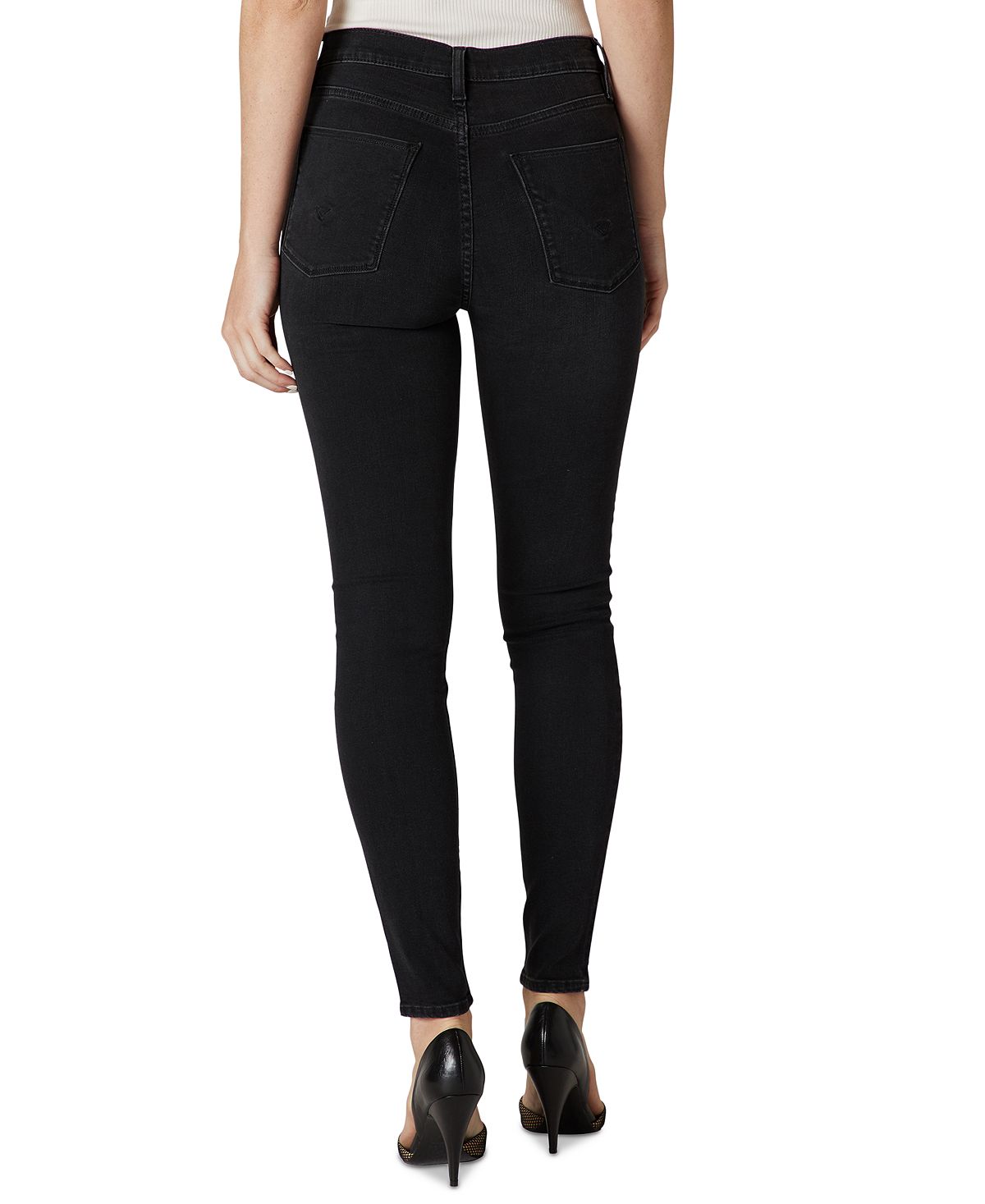 Hudson Jeans Women's Barbara Sparkle High Waist Skinny Jeans Black Size 25