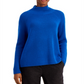 Eileen Fisher Raglan Sleeve Merino Wool Turtleneck Sweater Blue Size L