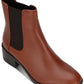 Kenneth Cole Women's Comfort Stretch Salt Round Toe Block Heel Slip On Leather Chelsea Boot Brown Size 9 M
