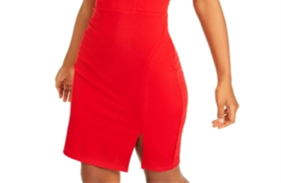 Sequin Hearts Junior's Lace Back Bodycon Dress Red Size 5