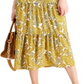 Michael Kors Women's Paisley Smocked Midi Dress Yellow Size Medium