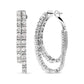14K वाइट गोल्ड 4.0 कैरेट टीडब्ल्यू डायमंड एसिमेट्रिकल इनसाइड आउट डबल-हूप ईयररिंग्स (I-J कलर, I1-I2 क्लैरिटी)