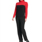 Calvin Klein Women's Colorblocked Turtleneck Sweater Red Size X-Large