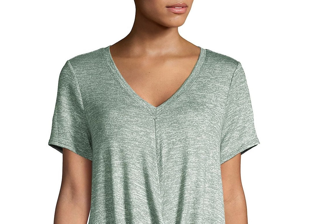 Calvin Klein Women's Draped High Low Top Green Size Small