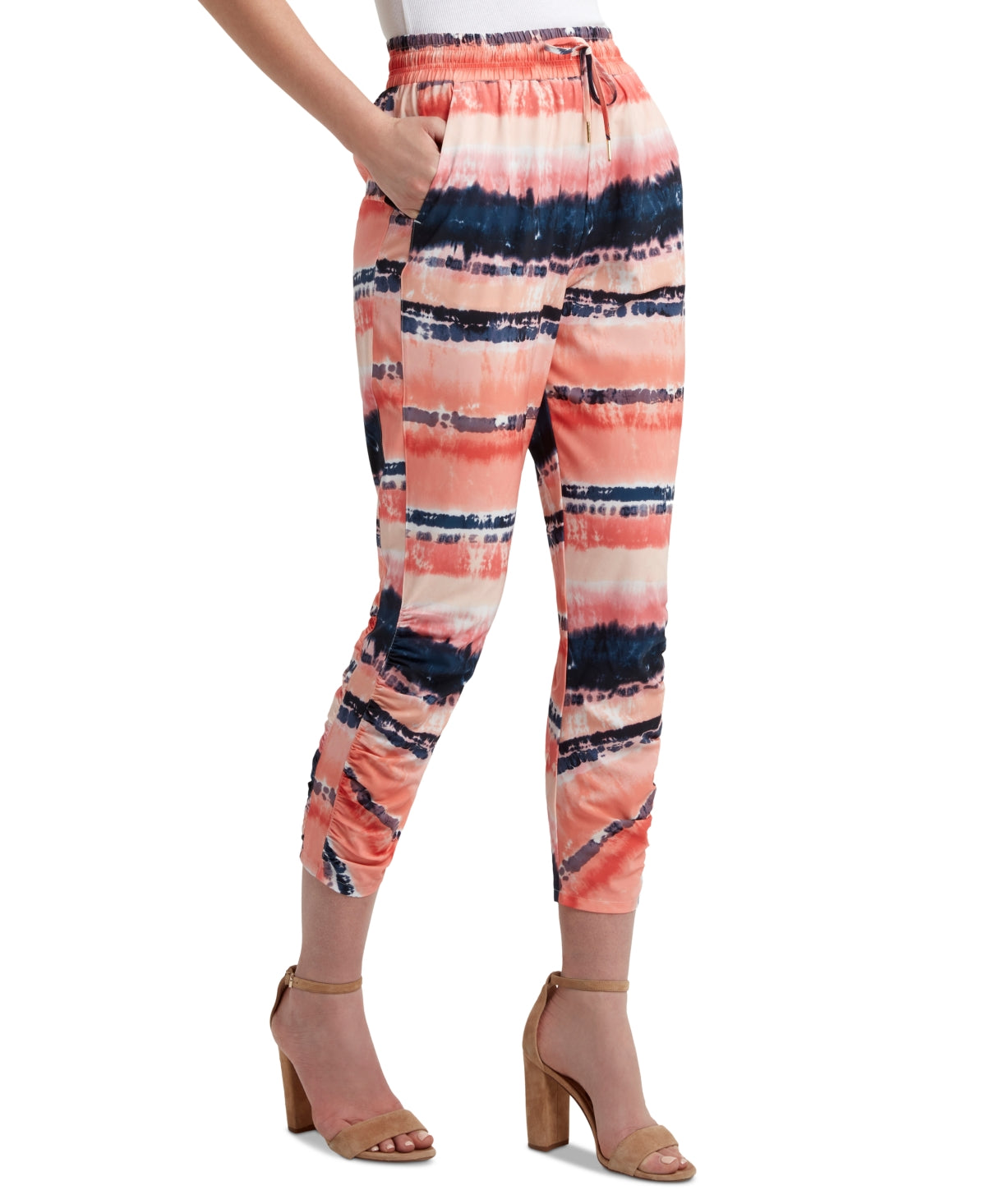 H Halston Women's Ruched Jogger Pants Pink Size Medium