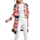 H Halston Women's Printed Trench Coat Pink Size X-Large