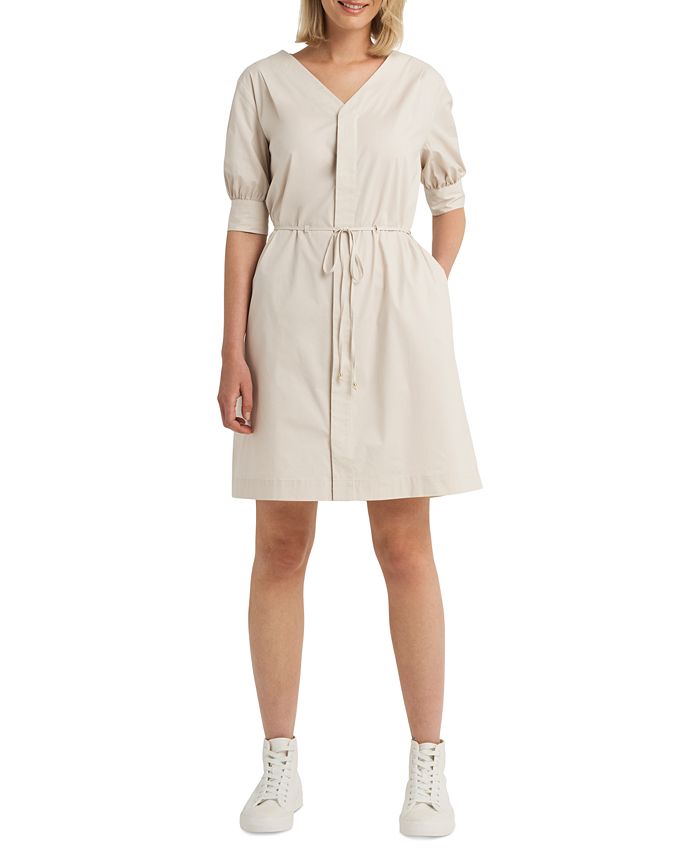 H Halston Women's Button Dress Brown Size Small