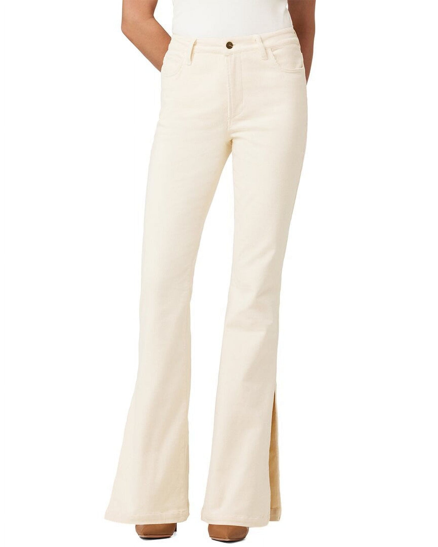 Joe's Jeans The Frankie Mid Rise Corduroy Bootcut Jeans in Double Cream Beige