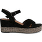 Tamaris Nadea Platform Wedge Sandal in Black Size 36