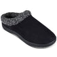 Haggar Mens Faux Suede Slip On Loafer Slippers Black Size L