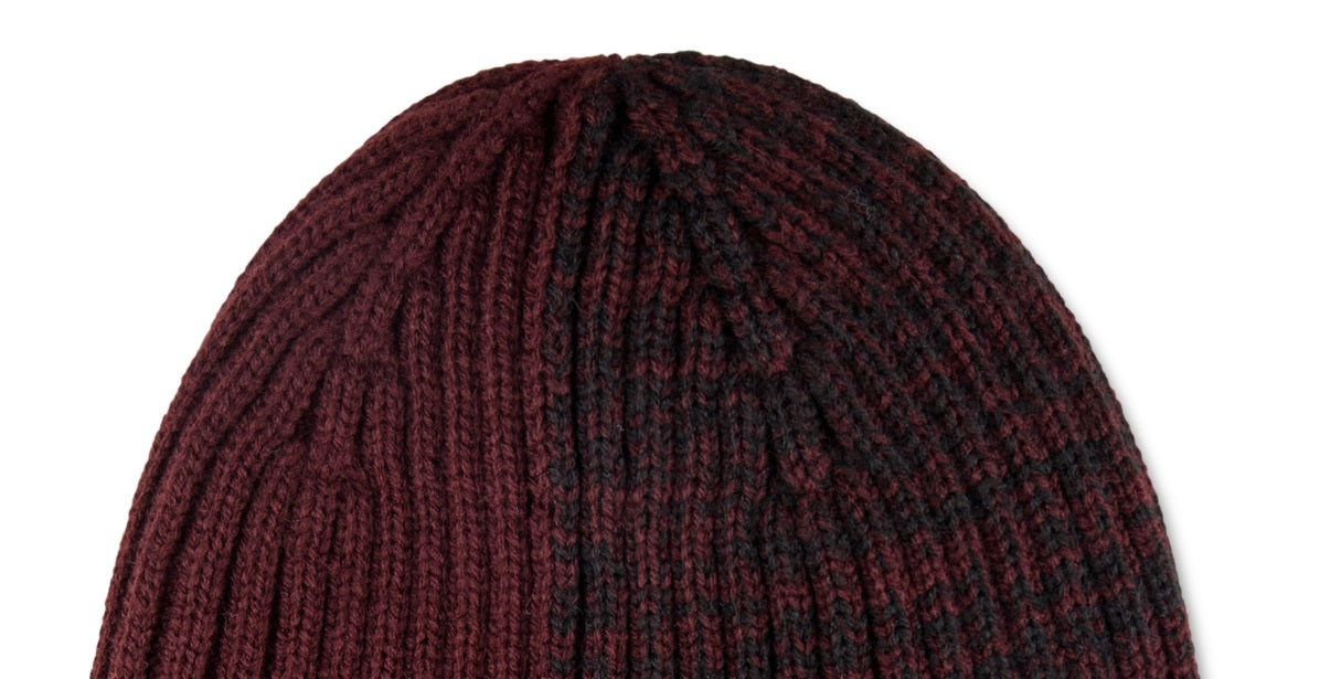 Kenneth Cole Reaction Men's Rib Knit Split Beanie Red Size Regular