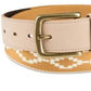 Sun + Stone Men's Faux Leather Printed Fabric Belt Yellow Size Regular