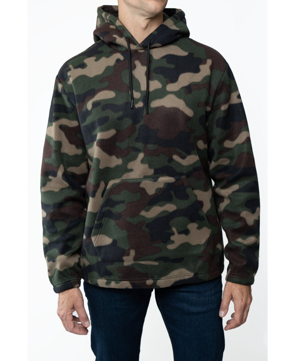 Lazer Men's Polar Feece Pullover Hooded Sweatshirt Green Size Medium