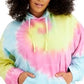 Full Circle Trends Women's Tie Dyed Hoodie Sweatshirt Blue Size 2X