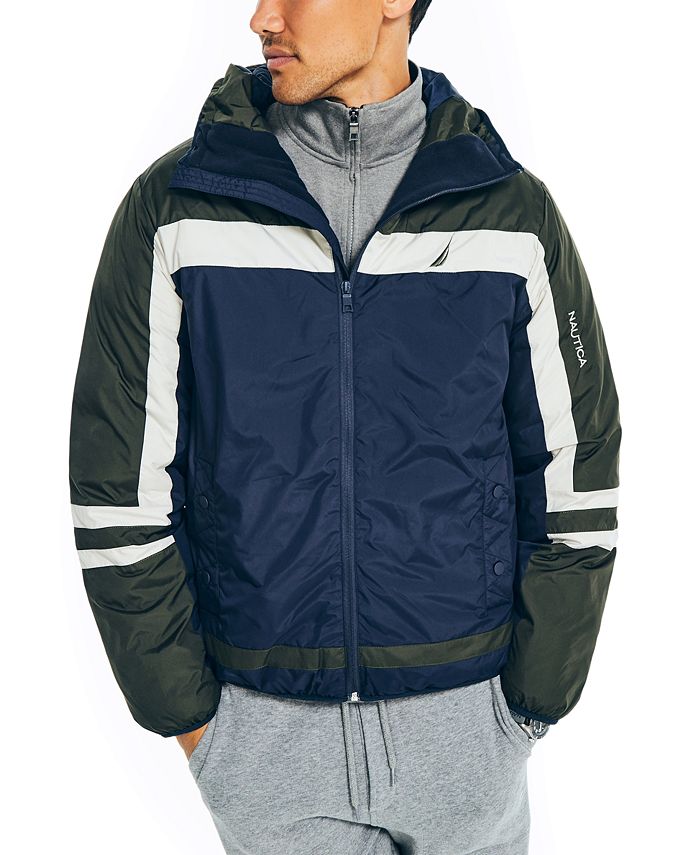 Nautica Men's Sustainably Crafted Tempasphere Colorblocked Jacket Blue Size XX-Large