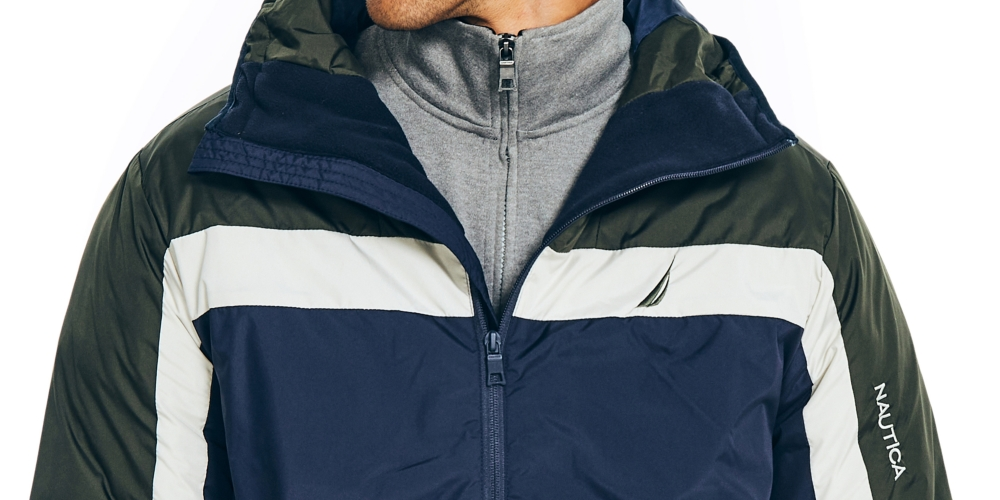 Nautica Men's Sustainably Crafted Tempasphere Colorblocked Jacket Blue Size XX-Large