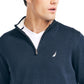 Nautica Men's Navtech Performance Classic Fit Solid Quarter Zip Sweater Blue Size XXX-Large