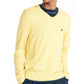 Nautica Men's Navtech Performance Classic Fit Soft V Neck Sweater Yellow Size Small