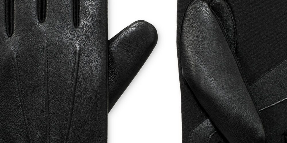 Isotoner Signature Unisex Sleekheat Stretch Leather Touchscreen Gloves Black Size Regular