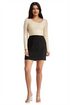 dress-the-population-womens-cream-black-chante-mini-dress-size-medium