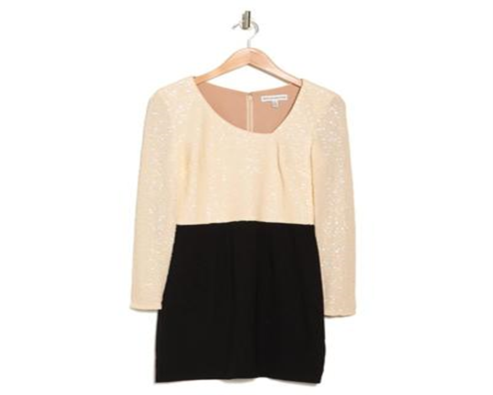 dress-the-population-womens-black-long-sleeve-asymmetrical-dress-size-2